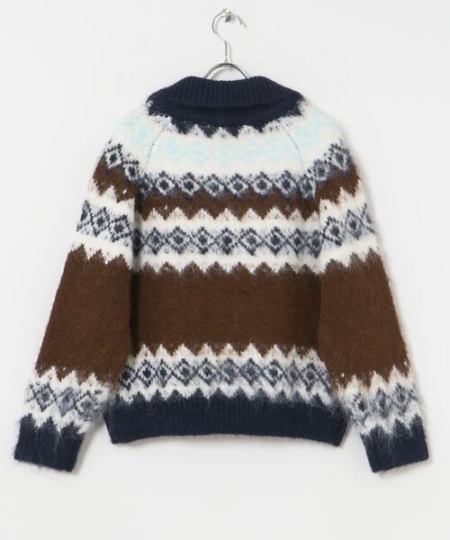 ITEMS URBANRESEARCH（アイテムズ アーバンリサーチ）の「シャギーカウチンニットカーディガン（カーディガン/ボレロ・レディース・ネイビー/モカ・FREE）」の12枚目の写真