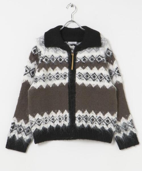 ITEMS URBANRESEARCH（アイテムズ アーバンリサーチ）の「シャギーカウチンニットカーディガン（カーディガン/ボレロ・レディース・ネイビー/モカ・FREE）」の17枚目の写真