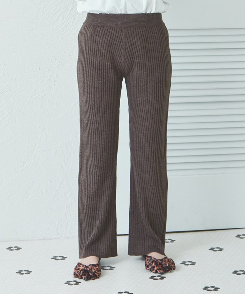 pairmanon(ペアマノン)の「【リンクコーデ】【ママサイズ】リブ編み ニット フレア パンツ(その他パンツ・レディース・ベージュ/ブラウン/グレー/ブラック・M/S)」の13枚目の写真