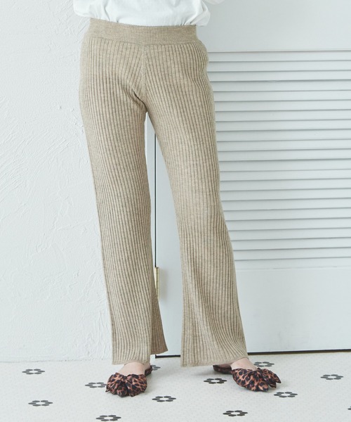 pairmanon(ペアマノン)の「【リンクコーデ】【ママサイズ】リブ編み ニット フレア パンツ(その他パンツ・レディース・ベージュ/ブラウン/グレー/ブラック・M/S)」の17枚目の写真
