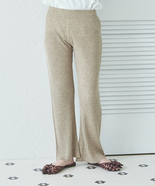 pairmanon(ペアマノン)の「【リンクコーデ】【ママサイズ】リブ編み ニット フレア パンツ(その他パンツ・レディース・ベージュ/ブラウン/グレー/ブラック・M/S)」の19枚目の写真