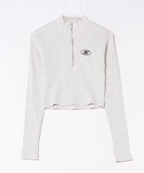 DC SHOES(ディーシーシューズ)の「24 WS HALFZIP CROPPE/DCクロップドハーフジップ長袖カットソー(Tシャツ/カットソー・レディース・ブラック/グレー/ホワイト・MEDIUM/LARGE)」の3枚目の写真