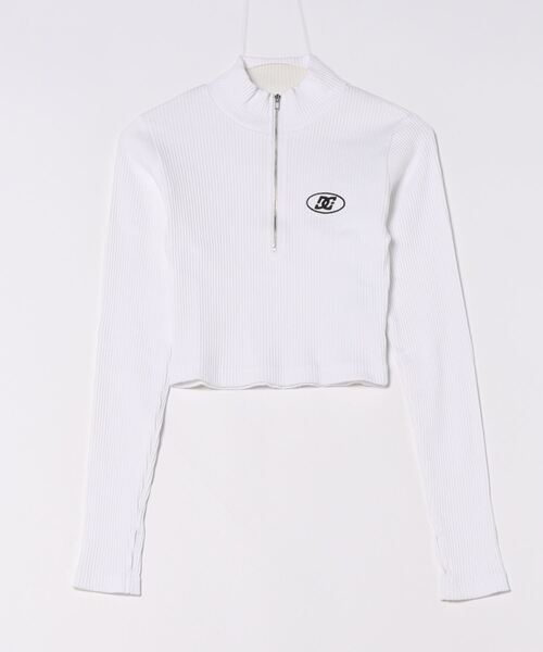 DC SHOES(ディーシーシューズ)の「24 WS HALFZIP CROPPE/DCクロップドハーフジップ長袖カットソー(Tシャツ/カットソー・レディース・ブラック/グレー/ホワイト・MEDIUM/LARGE)」の2枚目の写真