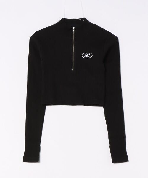 DC SHOES(ディーシーシューズ)の「24 WS HALFZIP CROPPE/DCクロップドハーフジップ長袖カットソー(Tシャツ/カットソー・レディース・ブラック/グレー/ホワイト・MEDIUM/LARGE)」の1枚目の写真