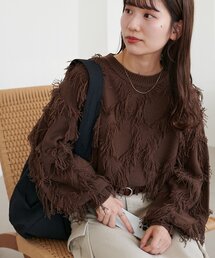 DISCOAT（ディスコート）の「【WEB限定】フリンジ使いプルオーバー（ニット/セーター）」