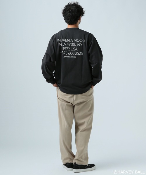 SMILEY FACE(スマイリーフェイス)の「【SMILEY FACE(スマイリーフェイス)】HELLOSMILEY長袖Tシャツ(Tシャツ/カットソー・メンズ・ブラック/グレー/オフホワイト/その他1・MEDIUM/LARGE)」の17枚目の写真