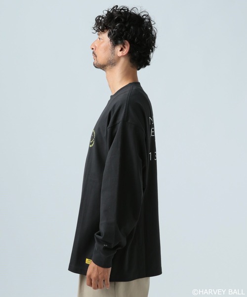 SMILEY FACE(スマイリーフェイス)の「【SMILEY FACE(スマイリーフェイス)】HELLOSMILEY長袖Tシャツ(Tシャツ/カットソー・メンズ・ブラック/グレー/オフホワイト/その他1・MEDIUM/LARGE)」の19枚目の写真