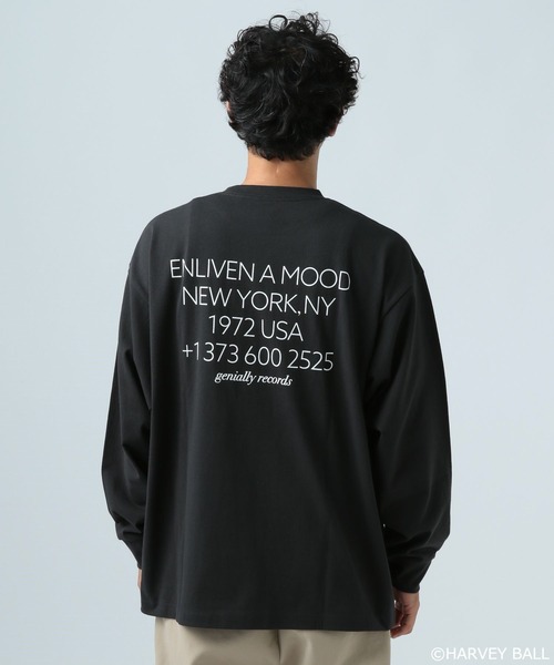 SMILEY FACE(スマイリーフェイス)の「【SMILEY FACE(スマイリーフェイス)】HELLOSMILEY長袖Tシャツ(Tシャツ/カットソー・メンズ・ブラック/グレー/オフホワイト/その他1・MEDIUM/LARGE)」の20枚目の写真