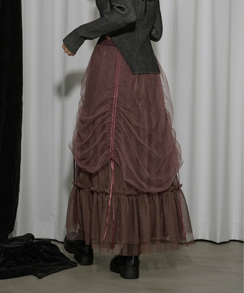 Ezick エジックDrape shirring チュールレイヤードスカート Ezick（エジック）の「Drape shirring チュールレイヤード