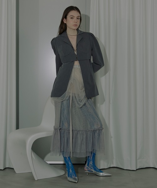 Drape shirring チュールレイヤードスカート Ezick（エジック）の「Drape shirring チュールレイヤード