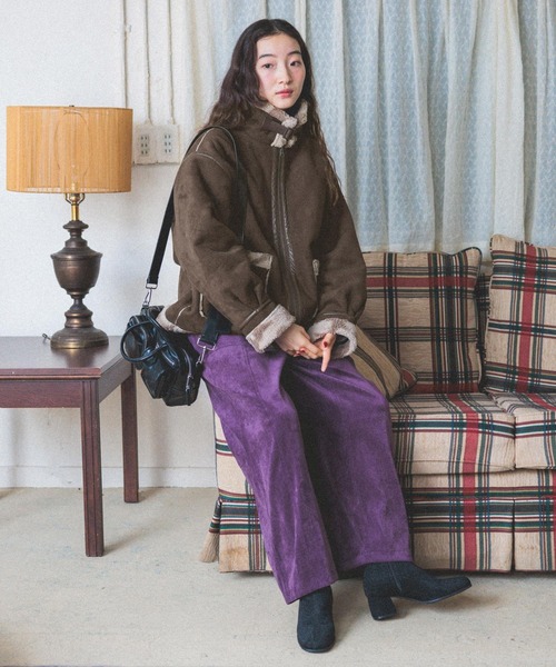 niko and...（ニコアンド）の「ムートンボアジャケット（ムートンコート・レディース・ライトベージュ/ブラウン/チャコール・FREE）」の9枚目の写真