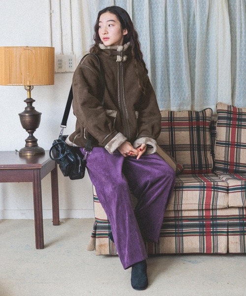 niko and...（ニコアンド）の「ムートンボアジャケット（ムートンコート・レディース・ライトベージュ/ブラウン/チャコール・FREE）」の10枚目の写真