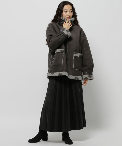 niko and...（ニコアンド）の「ムートンボアジャケット（ムートンコート・レディース・ライトベージュ/ブラウン/チャコール・FREE）」の18枚目の写真