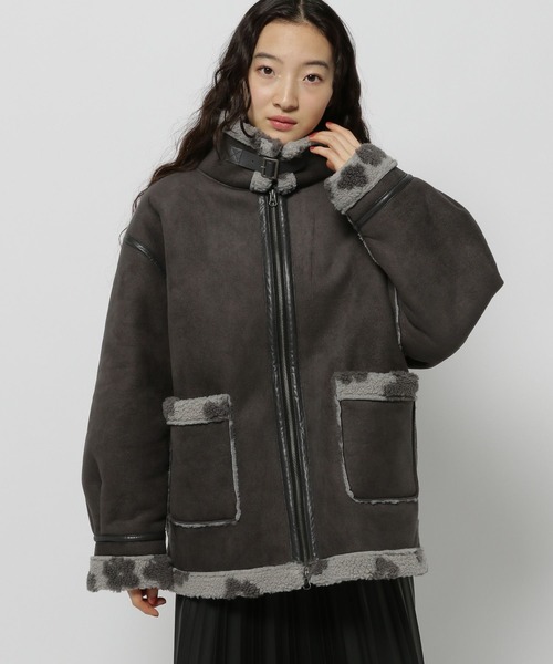 niko and...（ニコアンド）の「ムートンボアジャケット（ムートンコート・レディース・ライトベージュ/ブラウン/チャコール・FREE）」の19枚目の写真