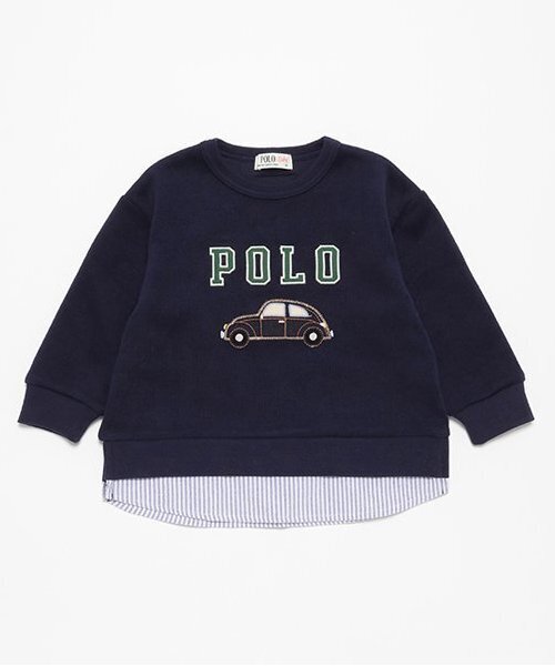 petit main(プティマイン)の「【POLO BCS】ロゴアップリケ長袖Tシャツ(Tシャツ/カットソー・キッズ・グリーン/ネイビー/トップグレー・80cm/90cm/100cm/110cm/120cm/130cm)」の3枚目の写真