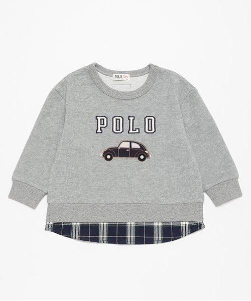petit main(プティマイン)の「【POLO BCS】ロゴアップリケ長袖Tシャツ(Tシャツ/カットソー・キッズ・グリーン/ネイビー/トップグレー・80cm/90cm/100cm/110cm/120cm/130cm)」の2枚目の写真