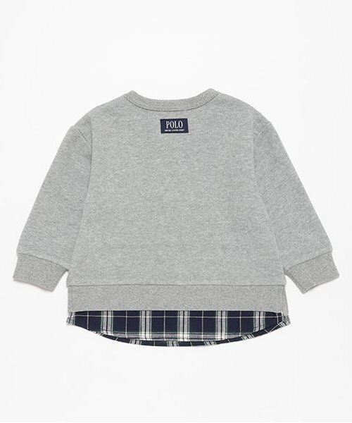 petit main(プティマイン)の「【POLO BCS】ロゴアップリケ長袖Tシャツ(Tシャツ/カットソー・キッズ・グリーン/ネイビー/トップグレー・80cm/90cm/100cm/110cm/120cm/130cm)」の4枚目の写真