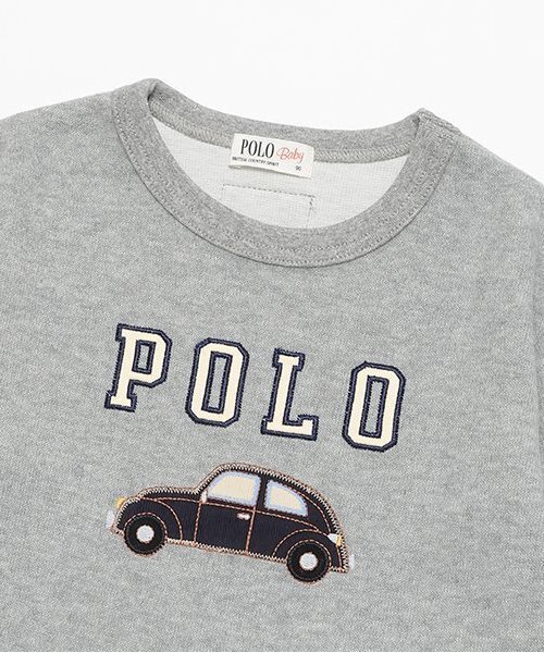petit main(プティマイン)の「【POLO BCS】ロゴアップリケ長袖Tシャツ(Tシャツ/カットソー・キッズ・グリーン/ネイビー/トップグレー・80cm/90cm/100cm/110cm/120cm/130cm)」の5枚目の写真