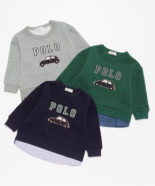 petit main(プティマイン)の「【POLO BCS】ロゴアップリケ長袖Tシャツ(Tシャツ/カットソー・キッズ・グリーン/ネイビー/トップグレー・80cm/90cm/100cm/110cm/120cm/130cm)」の13枚目の写真