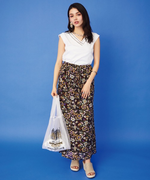 JETSET SOLO PLUS (ジェットセットソロプラス)の「【the Korner】フラワープリント ナロースカート(スカート・レディース・ブルー・38)」の2枚目の写真