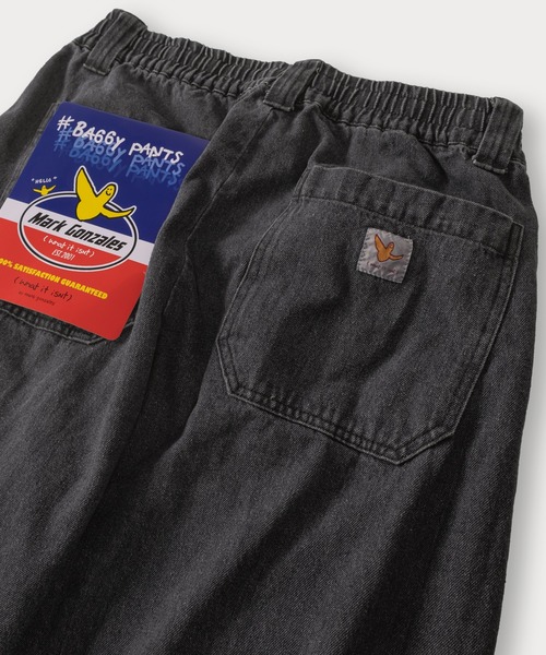 （What it isNt）ART BY MARKGONZALES（ワットイットイズント）の「【(What it isNt) ART BY MARK GONZALES/ワットイットイズント マークゴンザレス】ピスネーム付デニムスケーターパンツ バギーパンツ ウエストシャーリング（デニムパンツ・メンズ・ライトインディゴブルー/ケミカルウォッシュ/ブラック系その他/ブラック/インディゴブルー・XL/L/M）」の13枚目の写真