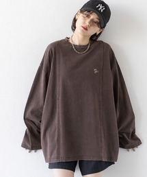 RAGEBLUE | リメイク風/ドッキングピグメントロングTシャツ(Tシャツ/カットソー)