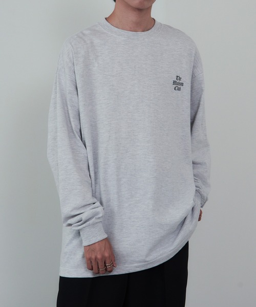 MAISON CLUB（メゾンクラブ）の「【MAISON CLUB】ワンポイントロゴロングTシャツ THE MAISON CLUB　ロンT（Tシャツ/カットソー・メンズ・グレー/ブラック/ホワイト/グレー系その他2・XL/L）」の5枚目の写真