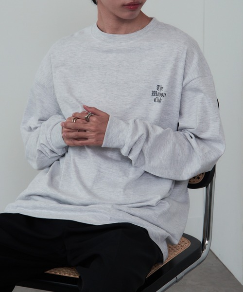 MAISON CLUB（メゾンクラブ）の「【MAISON CLUB】ワンポイントロゴロングTシャツ THE MAISON CLUB　ロンT（Tシャツ/カットソー・メンズ・グレー/ブラック/ホワイト/グレー系その他2・XL/L）」の13枚目の写真