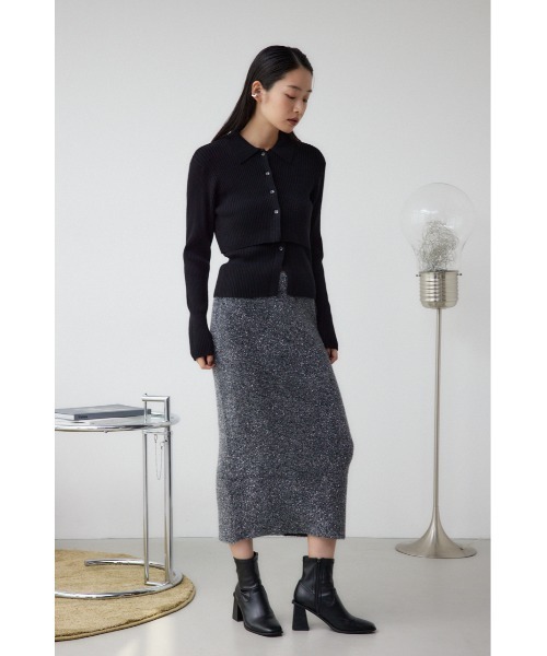 AZUL by moussy（アズールバイマウジー）の「ラメシャギーニットスカート（スカート・レディース・ブラック/グレー・FREE）」の5枚目の写真