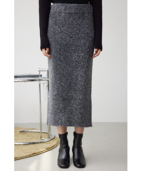 AZUL by moussy（アズールバイマウジー）の「ラメシャギーニットスカート（スカート・レディース・ブラック/グレー・FREE）」の6枚目の写真