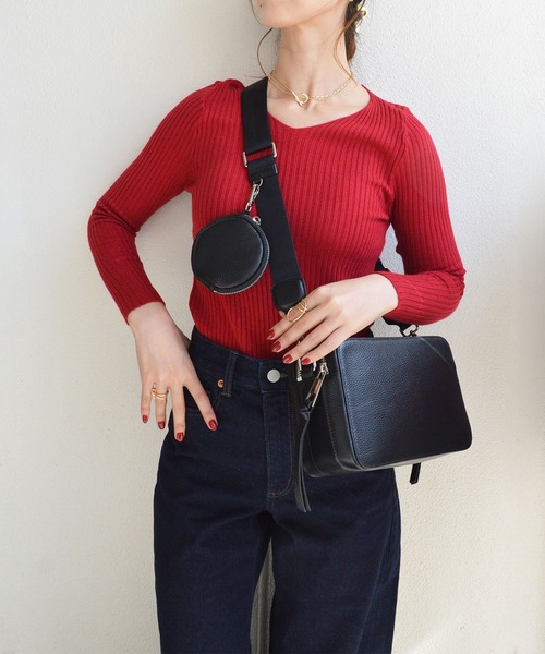 styiro(スタイロ)の「Vネックなめらかリブニット(ニット/セーター・レディース・ベージュ/ブラウン/レッド/ブラック・FREE)」の20枚目の写真