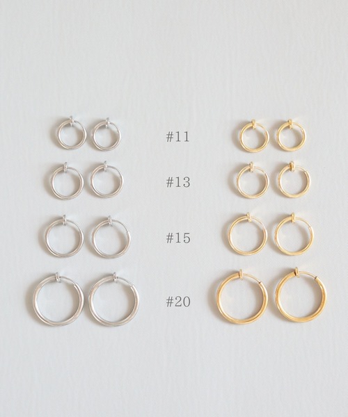 CERCA(チェルカ)の「KAM.accessory/金属アレルギー対応/シンプルミニフープイヤリング(イヤリング・レディース・ゴールド/シルバー・#11/#13/#15/#20)」の3枚目の写真
