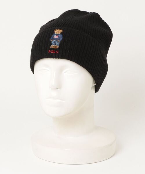 POLO RALPH LAUREN（ポロ ラルフ ローレン）の「Polo ベア リブニット ビーニー（ニットキャップ/ビーニー・メンズ・ブラック系1・ONE）」の3枚目の写真