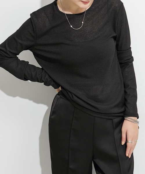 by LEGNA(バイレグナ)の「リブシアートップス(Tシャツ/カットソー・レディース・ブラック/ライトブルー/グレー/ベージュ/モカ/ホワイト/スカイブルー・LARGE/MEDIUM)」の20枚目の写真