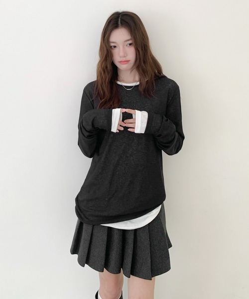 by LEGNA(バイレグナ)の「リブシアートップス(Tシャツ/カットソー・レディース・ブラック/ライトブルー/グレー/ベージュ/モカ/ホワイト/スカイブルー・LARGE/MEDIUM)」の13枚目の写真