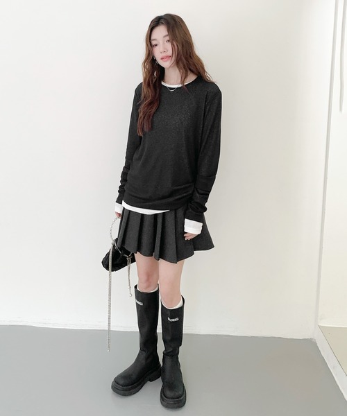 by LEGNA(バイレグナ)の「リブシアートップス(Tシャツ/カットソー・レディース・ブラック/ライトブルー/グレー/ベージュ/モカ/ホワイト/スカイブルー・LARGE/MEDIUM)」の15枚目の写真