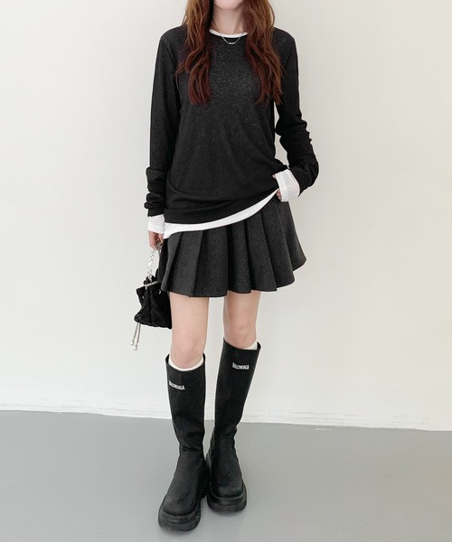 by LEGNA(バイレグナ)の「リブシアートップス(Tシャツ/カットソー・レディース・ブラック/ライトブルー/グレー/ベージュ/モカ/ホワイト/スカイブルー・LARGE/MEDIUM)」の16枚目の写真