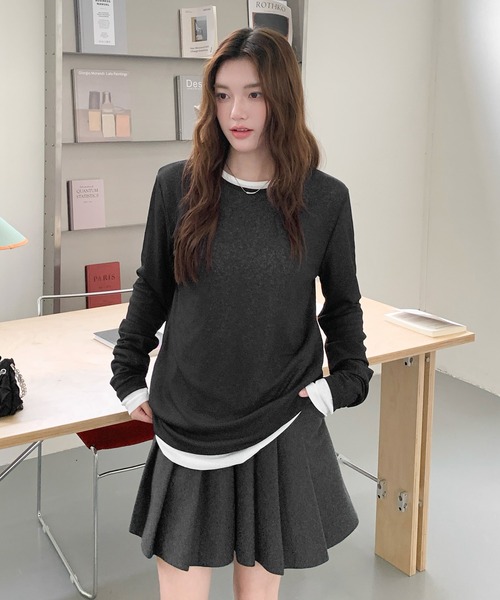 by LEGNA(バイレグナ)の「リブシアートップス(Tシャツ/カットソー・レディース・ブラック/ライトブルー/グレー/ベージュ/モカ/ホワイト/スカイブルー・LARGE/MEDIUM)」の17枚目の写真
