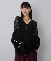 Ezick | Classic ladyベロアレーストップス(Tシャツ/カットソー)