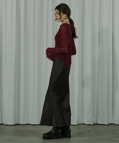 Ezick(エジック)の「Classic ladyベロアレーストップス(Tシャツ/カットソー・レディース・ブラック/ボルドー・FREE)」の14枚目の写真