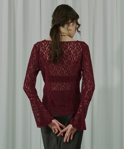 Classic ladyベロアレーストップス（Tシャツ/カットソー