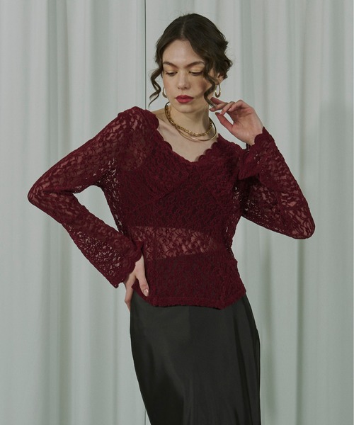 Classic ladyベロアレーストップス（Tシャツ/カットソー）｜Ezick