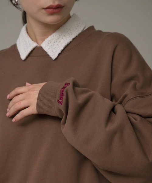 URBAN RESEARCH Sonny Label（アーバンリサーチサニーレーベル）の「Sundayオーバースウェット（スウェット・レディース・ブラウン/ネイビー/オートミール・FREE）」の4枚目の写真