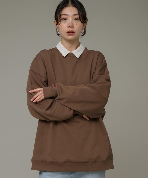 URBAN RESEARCH Sonny Label（アーバンリサーチサニーレーベル）の「Sundayオーバースウェット（スウェット・レディース・ブラウン/ネイビー/オートミール・FREE）」の6枚目の写真