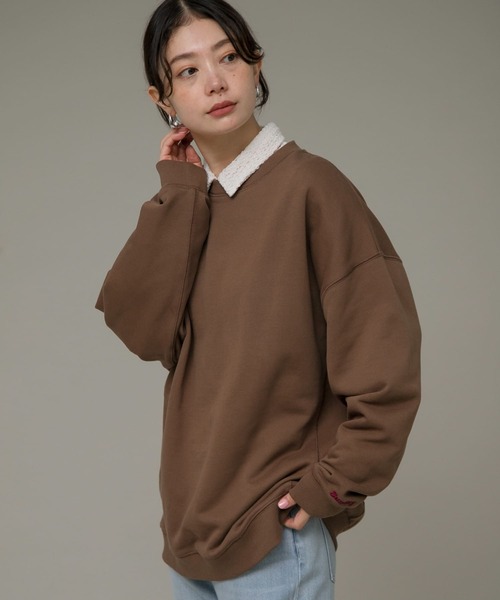 URBAN RESEARCH Sonny Label（アーバンリサーチサニーレーベル）の「Sundayオーバースウェット（スウェット・レディース・ブラウン/ネイビー/オートミール・FREE）」の7枚目の写真