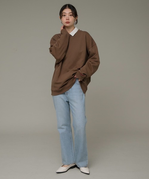 URBAN RESEARCH Sonny Label（アーバンリサーチサニーレーベル）の「Sundayオーバースウェット（スウェット・レディース・ブラウン/ネイビー/オートミール・FREE）」の10枚目の写真