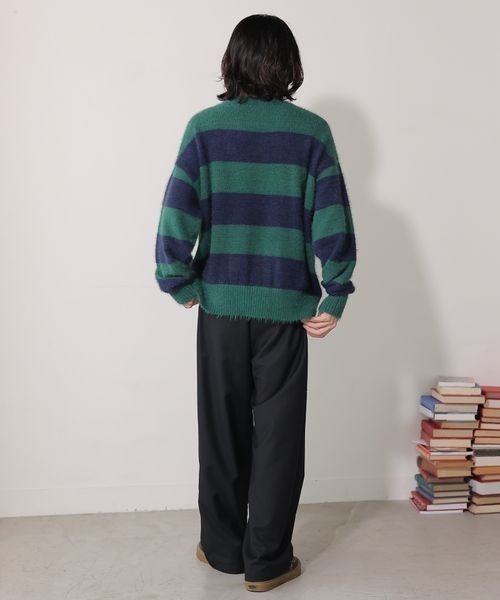 PBLIM(ページボーイリム)の「PBLIM/フェザーボーダーニット(ニット/セーター・レディース・ブルー/グリーン・FREE)」の6枚目の写真