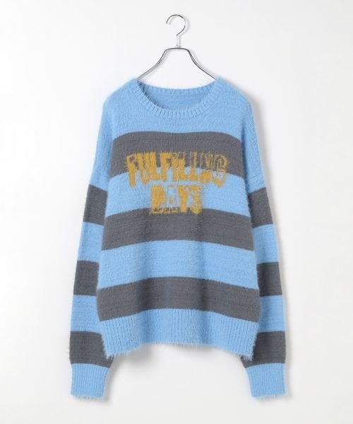 PBLIM(ページボーイリム)の「PBLIM/フェザーボーダーニット(ニット/セーター・レディース・ブルー/グリーン・FREE)」の13枚目の写真