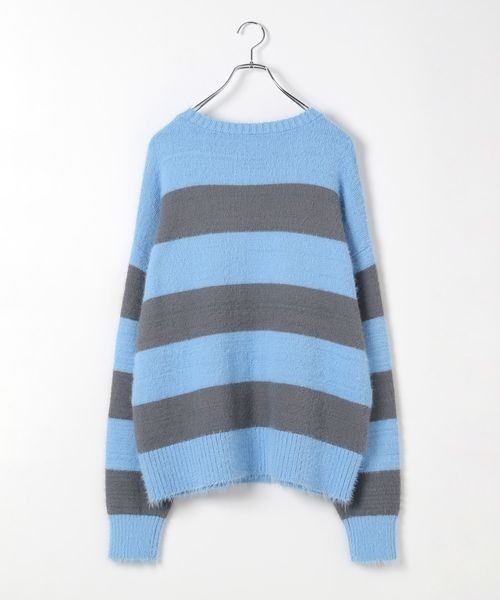 PBLIM(ページボーイリム)の「PBLIM/フェザーボーダーニット(ニット/セーター・レディース・ブルー/グリーン・FREE)」の14枚目の写真