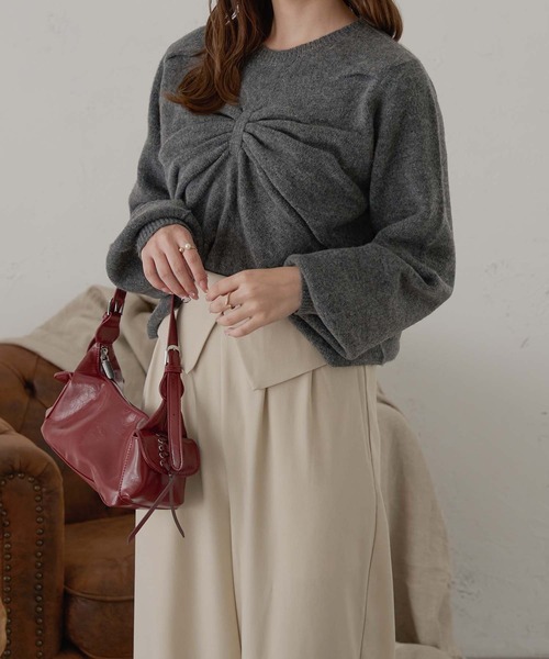 Ambre Neige(アンブルネージュ)の「3Dビックリボンニット/WEB/EC限定商品(ニット/セーター・レディース・アイボリー/チャコールグレー/ダークブラウン・FREE)」の12枚目の写真